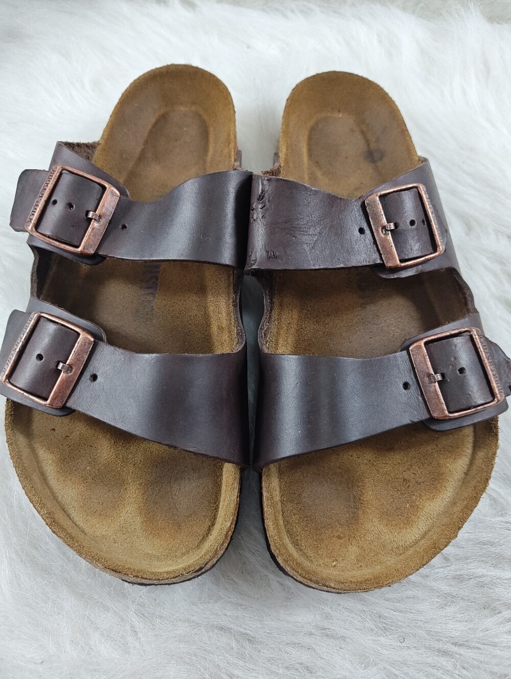 Birkenstock Arizona Brown Sandals Classic Two-Strap Design 42 Women Sz  11-11.5
